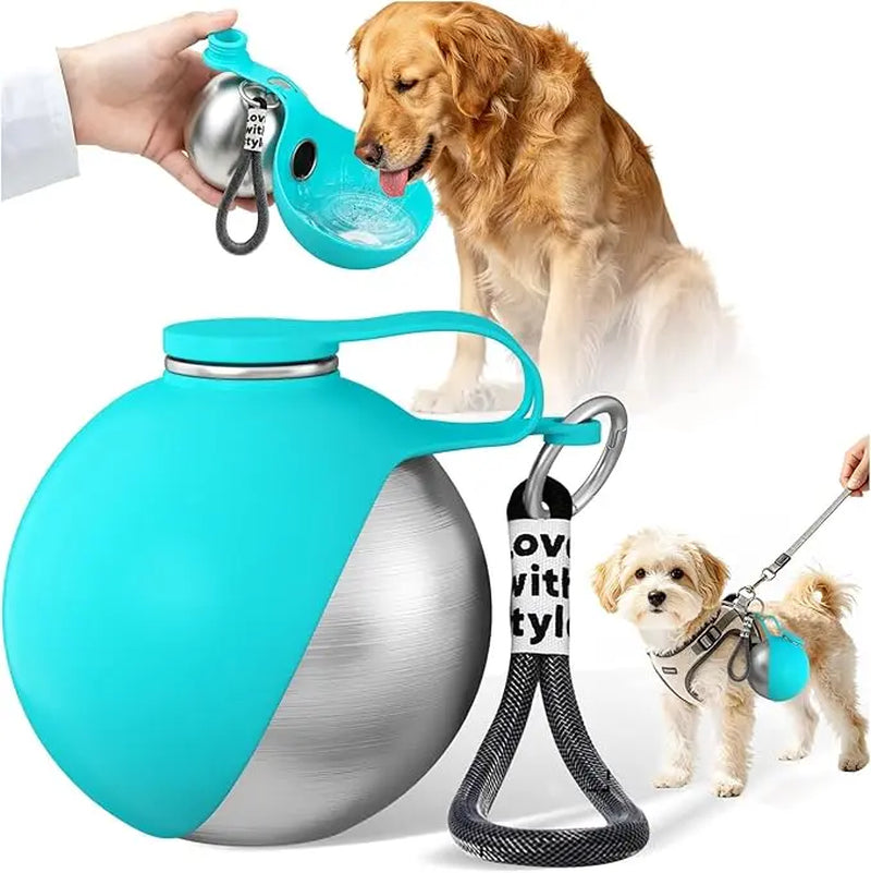 Eco-Friendly 10Oz (285Ml) Stainless Steel Dog Water Bottle with Rubber Leakproof Seal, Foldable Silicone Bowl 2-In-1 Pet Dispenser for Feeding (Pet Supplies, Dog Feeding Accessories), Foldable Bowl